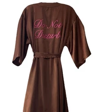Spoiled Angel “Do Not Disturb” Size Large Liquid Knit Belted Robe/Nightgown Set