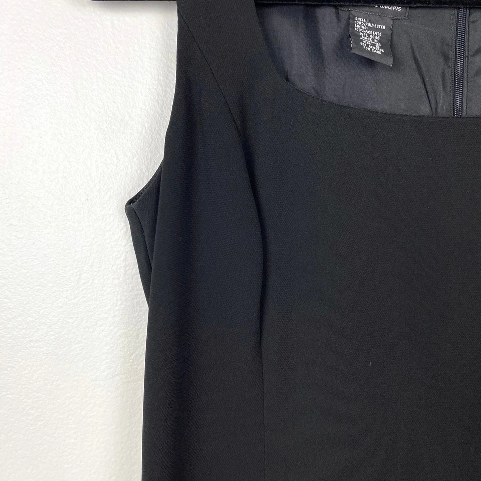 Vintage 90s International Concepts Sheath Dress Little Black Dress Office Size 6 - Image 4 of 4