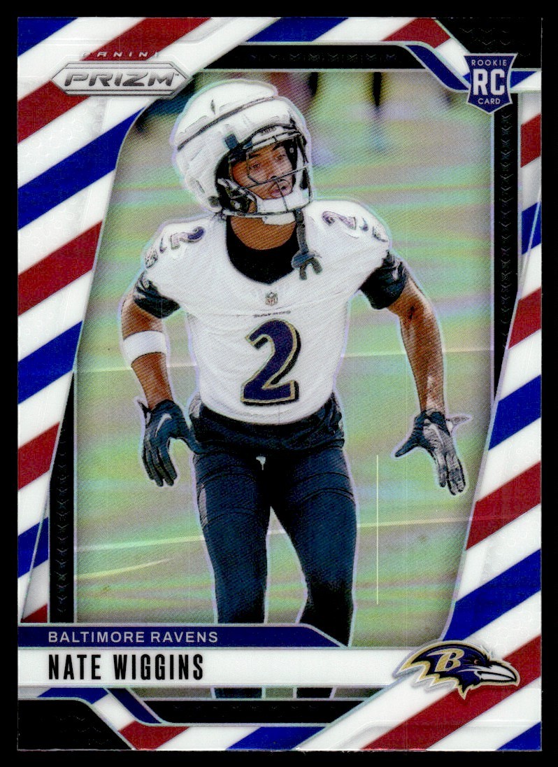 2024 Panini Prizm Rwb Nate Wiggins Rookie Baltimore Ravens #380