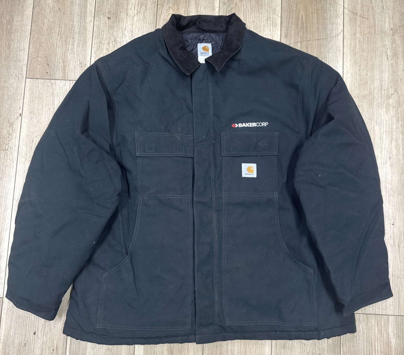 Men's CARHARTT Black Sz 55 Work Jacket Bakercorp LINED