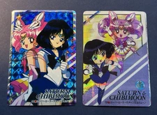 Vintage Sailor Moon Prism Sticker Card- Stars Graffiti 9- Saturn/Chibi Moon