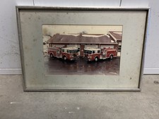 Vintage Original Morrisville NC Fire Dept  Pumper Fire Trucks Framed Picture