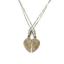 Pendente Cuore spezzato lui/lei in argento 925% con collane veneziane