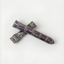 21mm Rotary Genuine Alligator watch strap, Lilac Gray - NEW w/o buckle