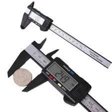 6" 150mm Carbon Fiber Electronic Digital Vernier Caliper Micrometer Gauge LCD