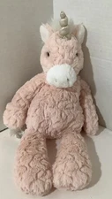 Mary Meyer Putty Blush Pink White Unicorn 10" Soft Plush Stuffed Gold Horn Toy