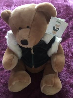 Harrods 2001 Annual Foot Dated Christmas Bear (Scott) with Green/White  Jacket