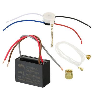 CBB61 Ceiling Fan Capacitor,5+5uF 250VAC 3 wires with 3 Speed Fan Switch