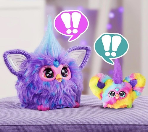 Furby Furblets 2-Pack, Mini Friends Ray-Vee & Hip-Bop, 45+ Sounds Each, Music & - Picture 6 of 7