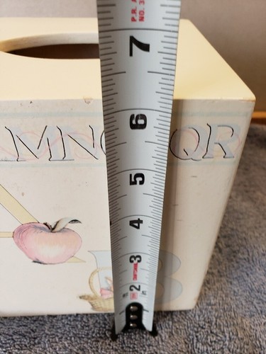 Tissue Cube Box Cover Nursery Toddler Room ABCs Apple Bunny - Picture 10 of 12