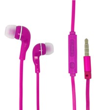 Pink Universal 3.5mm Earphones Volume Control with Mic. Handsfree Stereo Headset