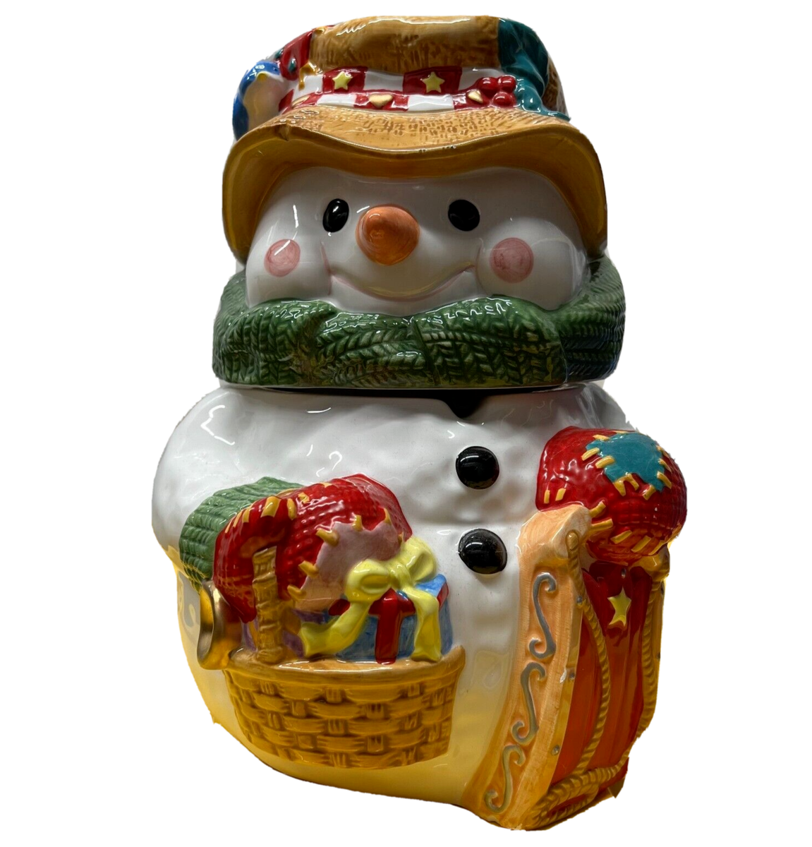 Rare Mr Christmas Animated Talking Musical Snowman Cookie Jar