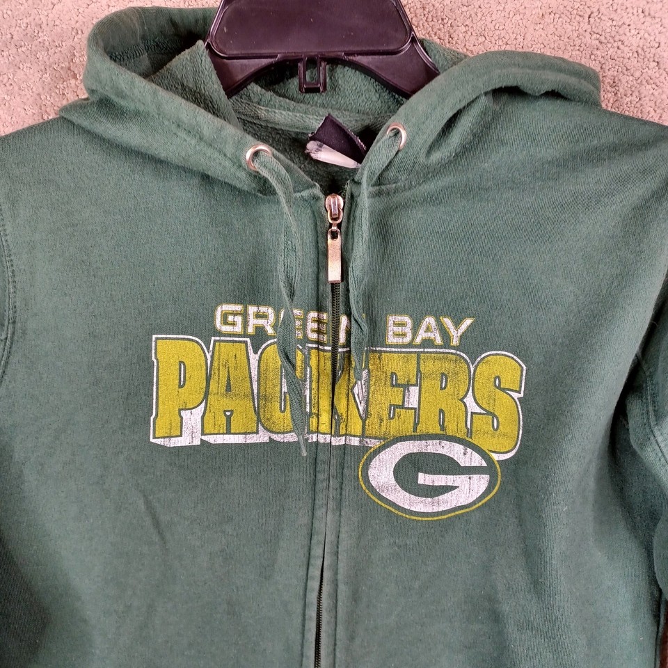 Green Bay Packers Hoodie Womens Small Green Full Zip NFL Team Apparel