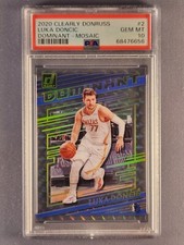 2020-21 Donruss Clearly Dominant #2 Luka Doncic Mosaic SSP Rare PSA 10 POP 1!