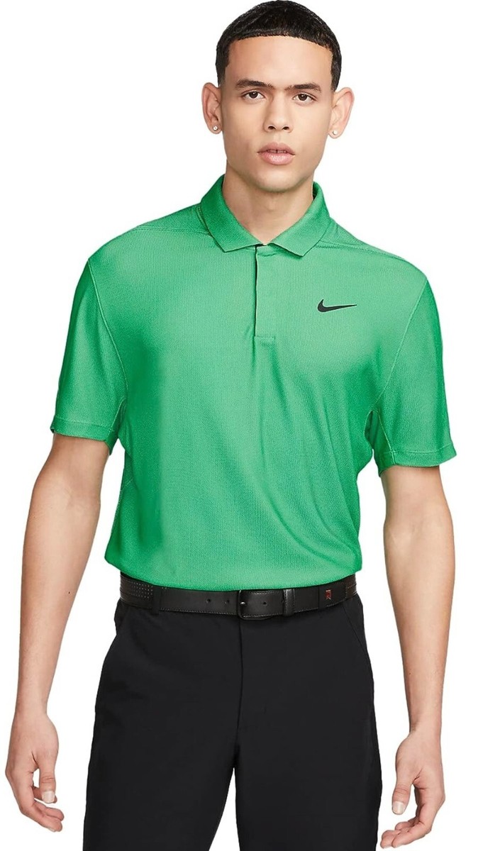 Nike Golf Tiger Woods Dri-FIT Pique Golf Polo Shirt, Medium, Green