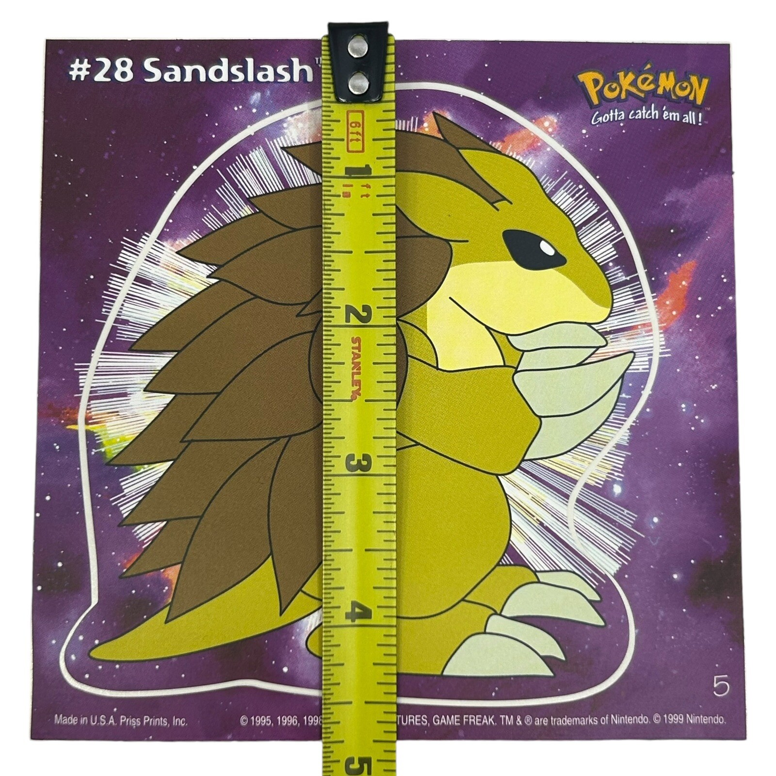 Pokemon Collect 'em Stick-Ups Sandslash #28 Large 4” Sticker Priss Prints