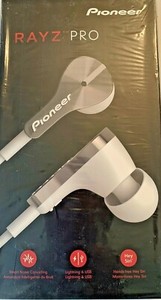 Pioneer Rayz Pro Univeral Wired Earphones Noise Cancelling White New Ebay
