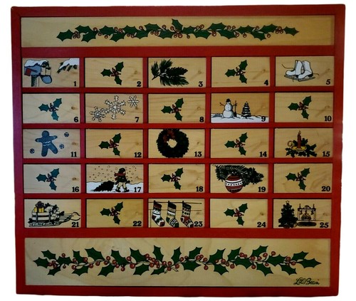 vintage-ll-bean-advent-calendar-w-doors-15x17-wooden-25-day-christmas