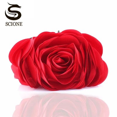 Fashion Flower Clutch Bag Girl Wedding Handbag Bridal Clutch Purse Evening Dress