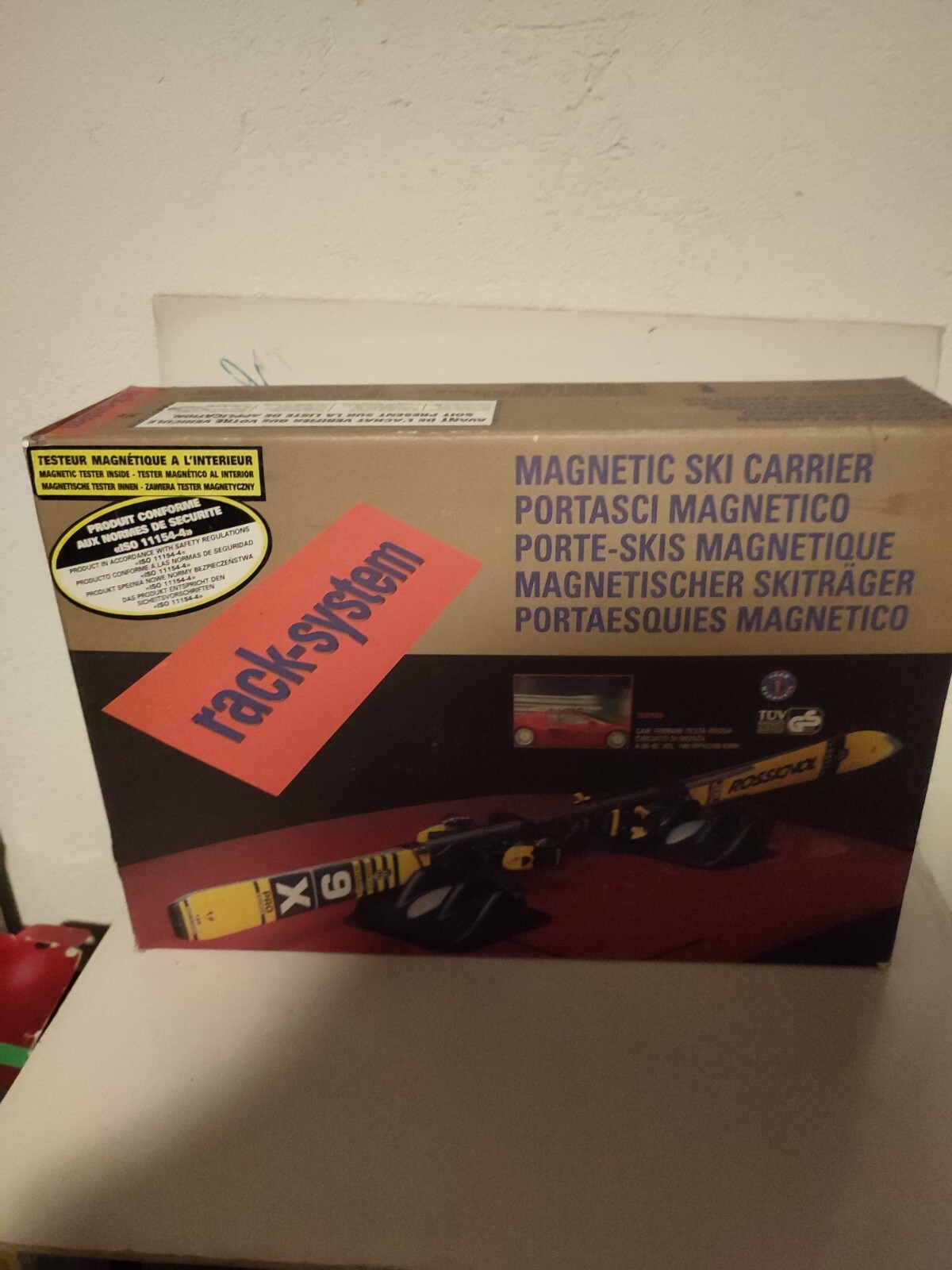 PORTE SKI MAGNETIQUE POUR 2 PAIRE RACK SYTEM VINTAGE NEUF