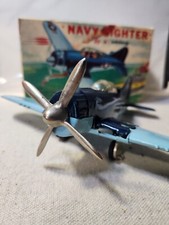 Vintage Hubley Scale Model Kiddie Toy Navy Fighter Airplane 467With Original Bx