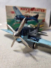 Vintage Hubley Scale Model Kiddie Toy Navy Fighter Airplane #467With Original Bx
