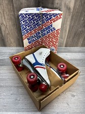 1970s Fireball Official Roller Skates Derby Sears w/box Adult Size 5 w/Box NOS