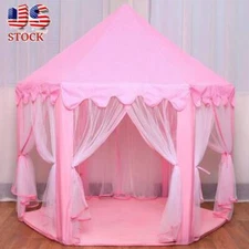 Girls Pink Princess Castle Playhouse Children Kid Play Tent Outdoor Indoor Light