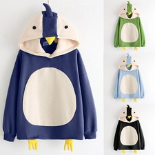 Girl Chicken Hoodie Sweatshirt Fleece Pullover Japanese Mori Tops Harajuku