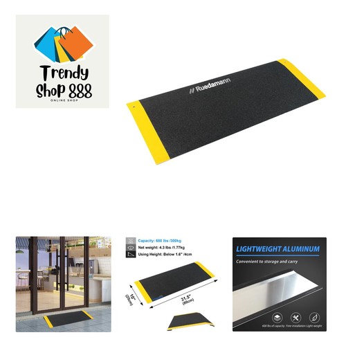 Threshold Ramp, Aluminum with 600lbs Load Capacity, Portable and Anti ...