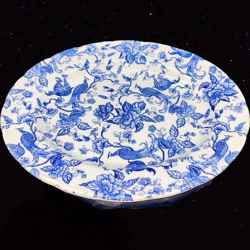 Ravensdale Pottery LTD Staffordshire England Exotic Bird Black 11" Oval