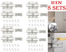 8x Door Lock Stainless Steel Latch Sliding Silver Keyless Doors Bolt 2IN New US