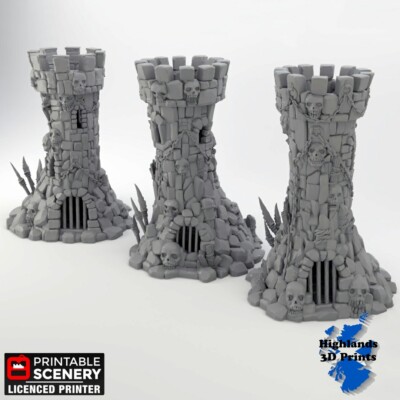 Goblin Guard Towers Scatter Terrain Tabletop Gaming DnD 3DPrint 32/28/20/15/10mm