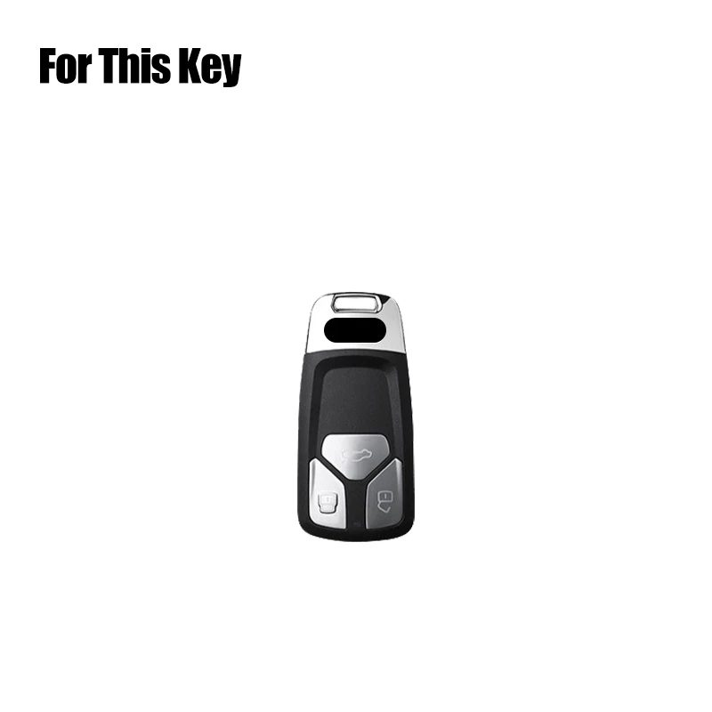 Zinc Alloy Silicone Car Key Fob Case Cover Bag For Audi S4 S5 A4 A5 Q7 Q5 SQ5 TT Foto 2 de 4