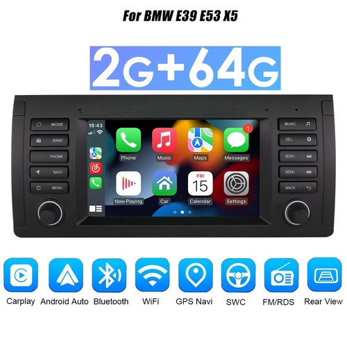 7" For BMW E39 E53 X5 GPS Navi Android 13 Car Stereo Radio CarPlay BT FM 2+64GB - Picture 1 of 6