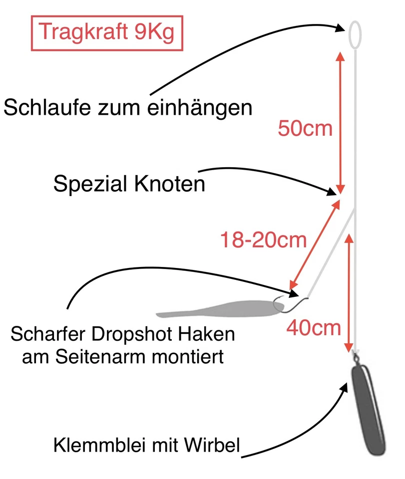 Fishko's Dropshot Montagen mit Seitenarm Stabblei Haken Klemmblei Barsch Angeln - Bild 3 von 3
