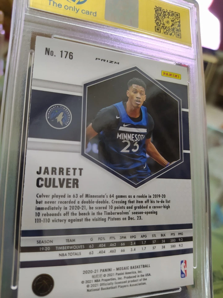 JARRETT CULVER 2020-21 Panini Mosaic Silver NBA card (RPA-7.5 NM+) - Image 4 of 4