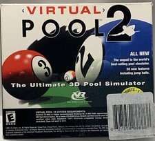 Virtual Pool 1 and 2 (PC, 1996) Dual Jewel Flip Box