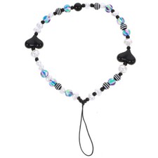 Beaded Heart Phone Charm Phone Lanyard Wrist Strap Cellphone Chain Strap for