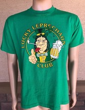Vintage 90s Lucky Leprechaun Club Single Stitch T Shirt 50/50 Large USA Made