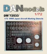 WWII Japan aircraft marking stencils, Set of masks scale 1/72 Dan Models 72533