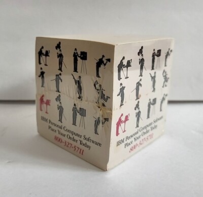 IBM PC Charlie Chaplin 1980's Promotional 4''x4'' Paper Block Sealed
