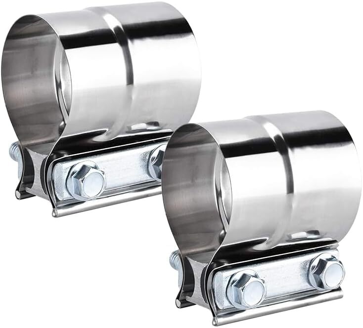 2Pack 4" inch Stainless Steel 304 Lap Joint Clamp Heavy Duty Exhaust Band Clamp