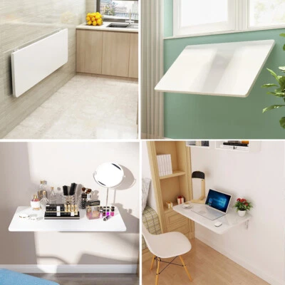 GARDEN-SHADE-SHED Wall Mounted Table Folding Laptop Tray Drop Down Dining Desk with Pair Brackets