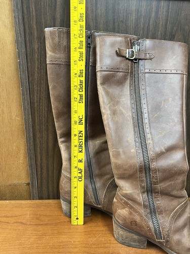 Geboren Poly Reitstiefel 11M Leder Double Zip Kniehoch Braun Komfort Klassiker - Bild 5 von 23