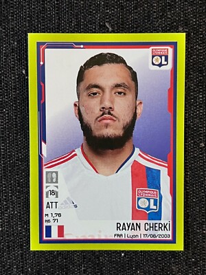 Autocollant Panini Foot 2022 Ligue 1 - Rayan Cherki N°185 (OL) - Neuf Et Non Collé, Parfait Pour Ta Collection !