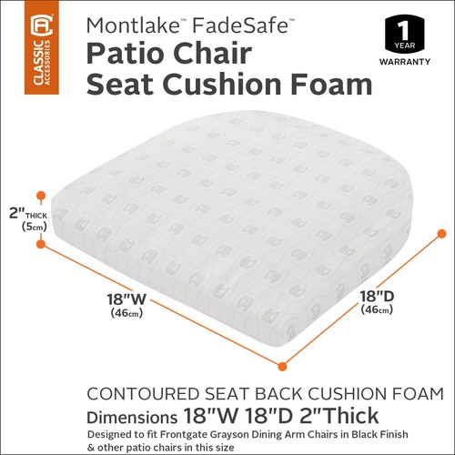 classic accessories contoured patio cushion foam