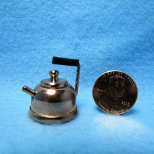 Dollhouse Miniature Copper Tea Pot Kettle with Lid IM65065