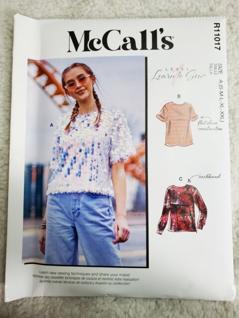 McCall’s R11017 ☆ Misses T Shirt Sewing Pattern ☆LEARN TO SEW▪Size▪︎S To XXL McCall’s R11017 ☆ Misses T Shirt Sewing Pattern ☆LEARN TO SEW▪Size▪︎S To XXL
