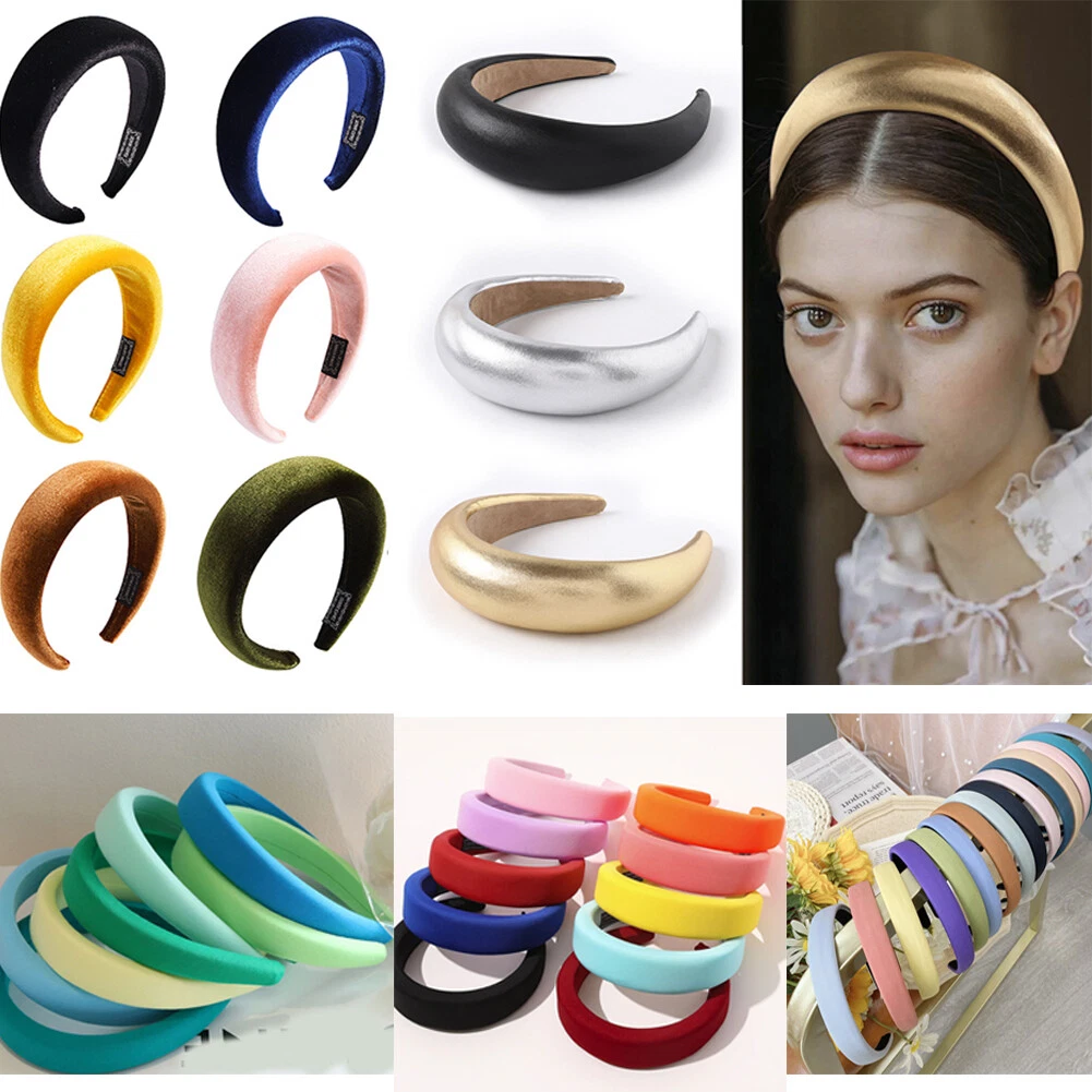 Women s Velvet Headband Padded Hairband Wide Sponge Hair Hoop Band Head Decor C